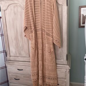 Sundance Boutique Tan Open-Knit Sweater